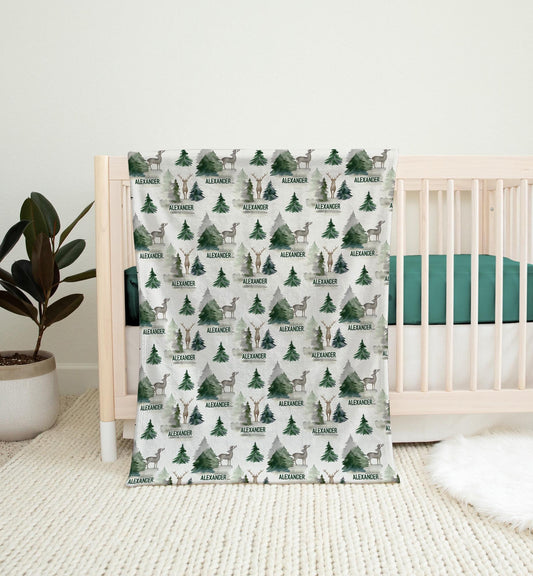 Forest Animals Personalized Baby Blanket