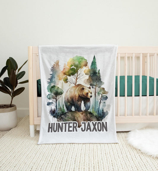 Bear Forest Personalized Baby Blanket