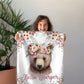 Baby Bear Floral Personalized Baby Blanket