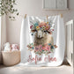 Sheep Floral Personalized Baby Blanket