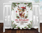 My First Christmas Reindeer Christmas Personalized Baby Blanket