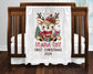 My First Christmas Reindeer Christmas Personalized Baby Blanket