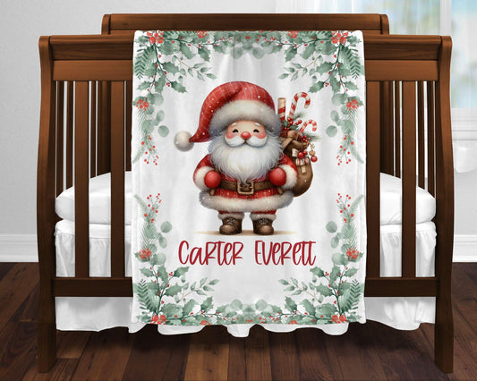 Christmas Santa Personalized Baby Blanket