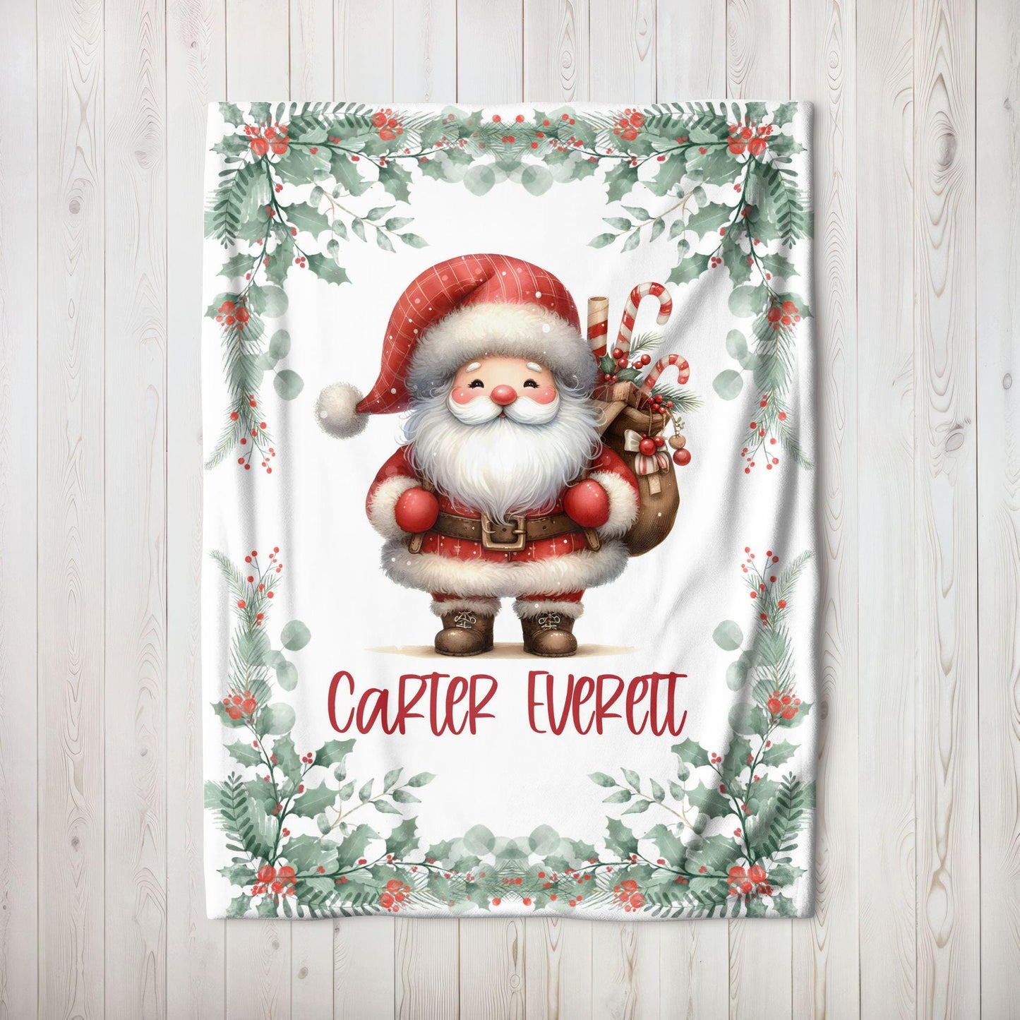 Christmas Santa Personalized Baby Blanket