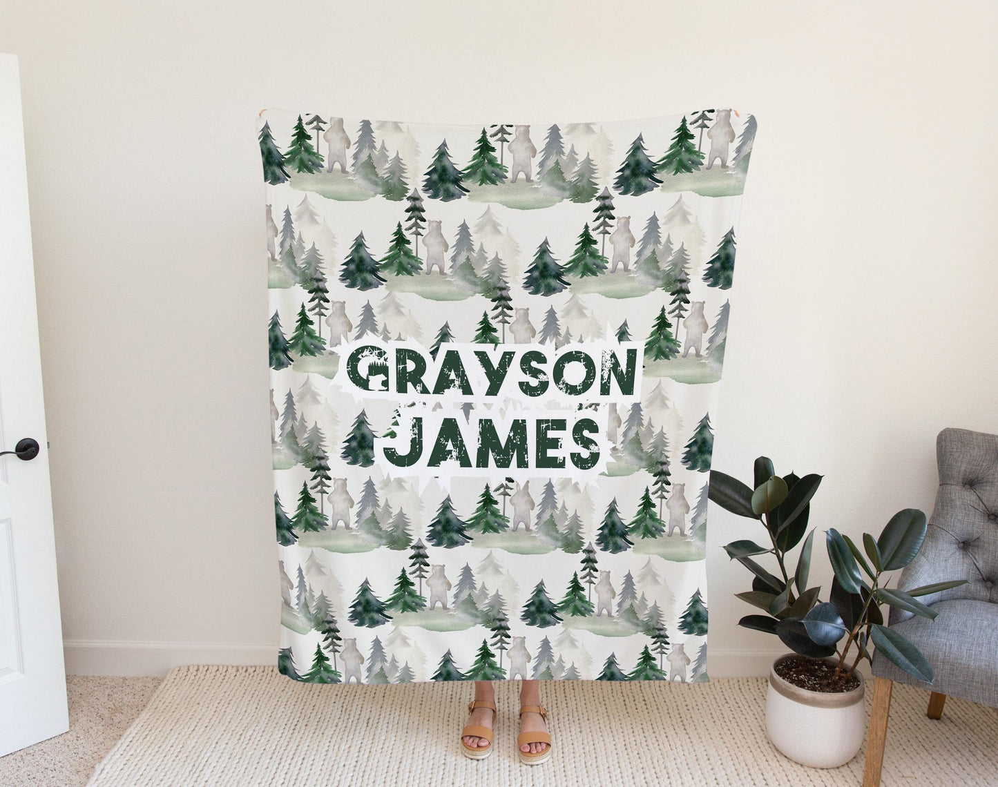 Forest Theme Blanket Personalized Baby Blanket