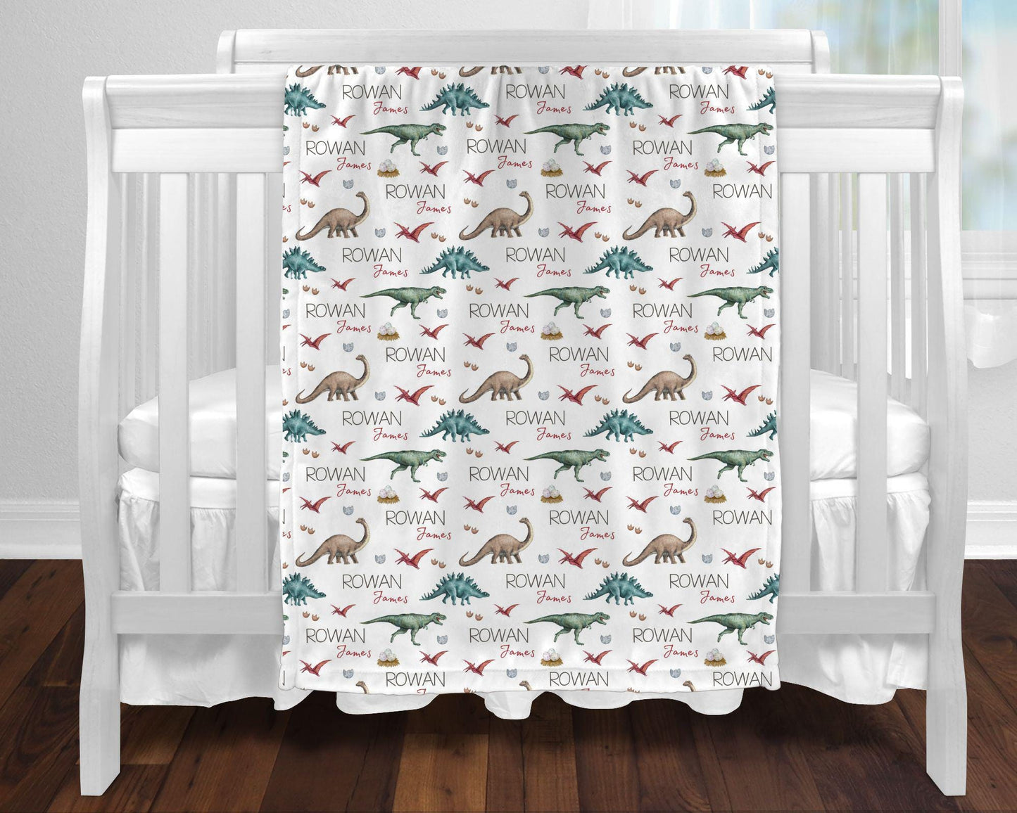 Dinosaur Personalized Blanket Baby Kids Blanket