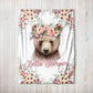 Baby Bear Floral Personalized Baby Blanket