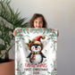 My First Christmas Penguin Christmas Personalized Baby Blanket