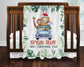 My First Christmas Safari Zoo Animals Personalized Baby Blanket