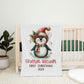 My First Christmas Penguin Christmas Personalized Baby Blanket