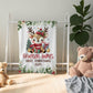 My First Christmas Reindeer Christmas Personalized Blanket