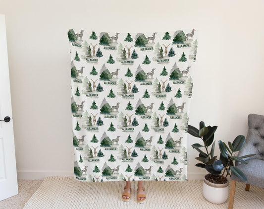 Forest Animals Personalized Baby Blanket