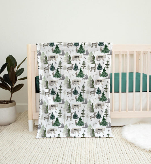 Forest Theme Blanket Personalized Baby Blanket